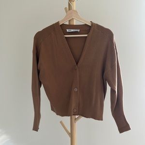 Camel Zara cardigan size small